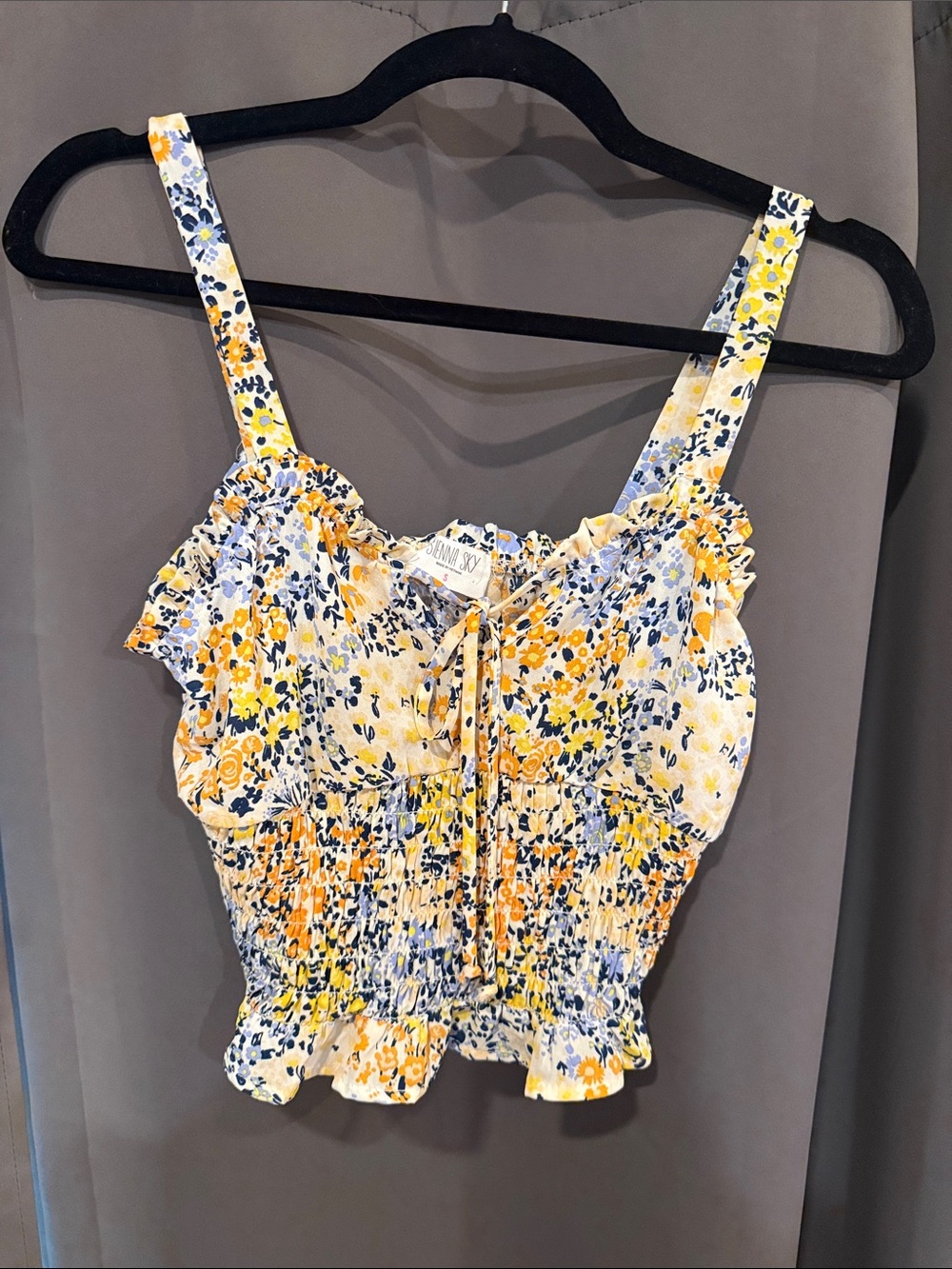 Sienna Sky Floral Smocked Cami - Yellow & Blue